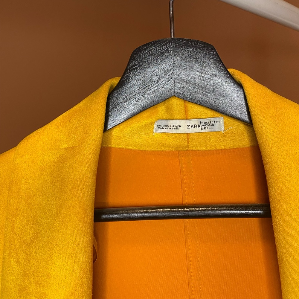 Zara yellow suede coat